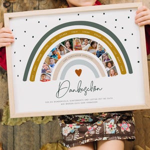 Kleuterschool afscheid "RAINBOW" gepersonaliseerde fotoposter, naamfoto, fotocadeau kleuters, KITA KIGA afscheid