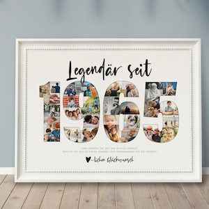 Foto-Poster *GEBURTSJAHR*, 1965, personalisiertes Geschenk, runder Geburtstag, Foto-Collage, Jubiläum, 1985, 1975, 1955, 1945, 1935 ...