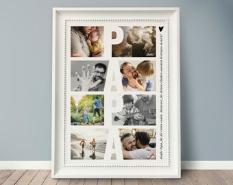 Personalized Dad Gift Photo Collage | Father's Day Gift | Birthday Gift for Dad | Memories Timeline Milestones