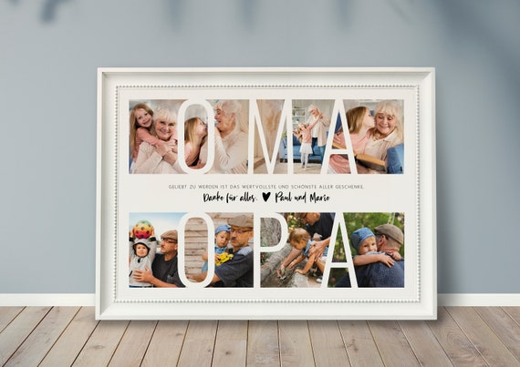 Photo Poster OMA & OPA, Personalized Gift, Photo Collage, Gift Grandson,  Gift Grandma Grandpa, Birthday Grandma Grandpa, Grandparents - Etsy