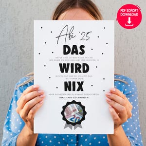 PDF 現金ギフト *ABI 25*、卒業祝い、バウチャー、卒業、自宅印刷、ダウンロード印刷、印刷可能なカード