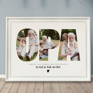 Photo poster *OPA*, personalized gift, photo collage, gift from grandson, gift for grandpa