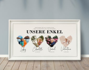 Photo poster *GRANDCHILDREN*, personalized gift, photo collage, gift for grandchildren, gift for grandparents, birthday gift for grandparents, godchild