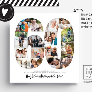 Foto-Poster GEBURTSTAG, personalisiertes Geschenk, Foto-Collage, Jubiläum Bild 2