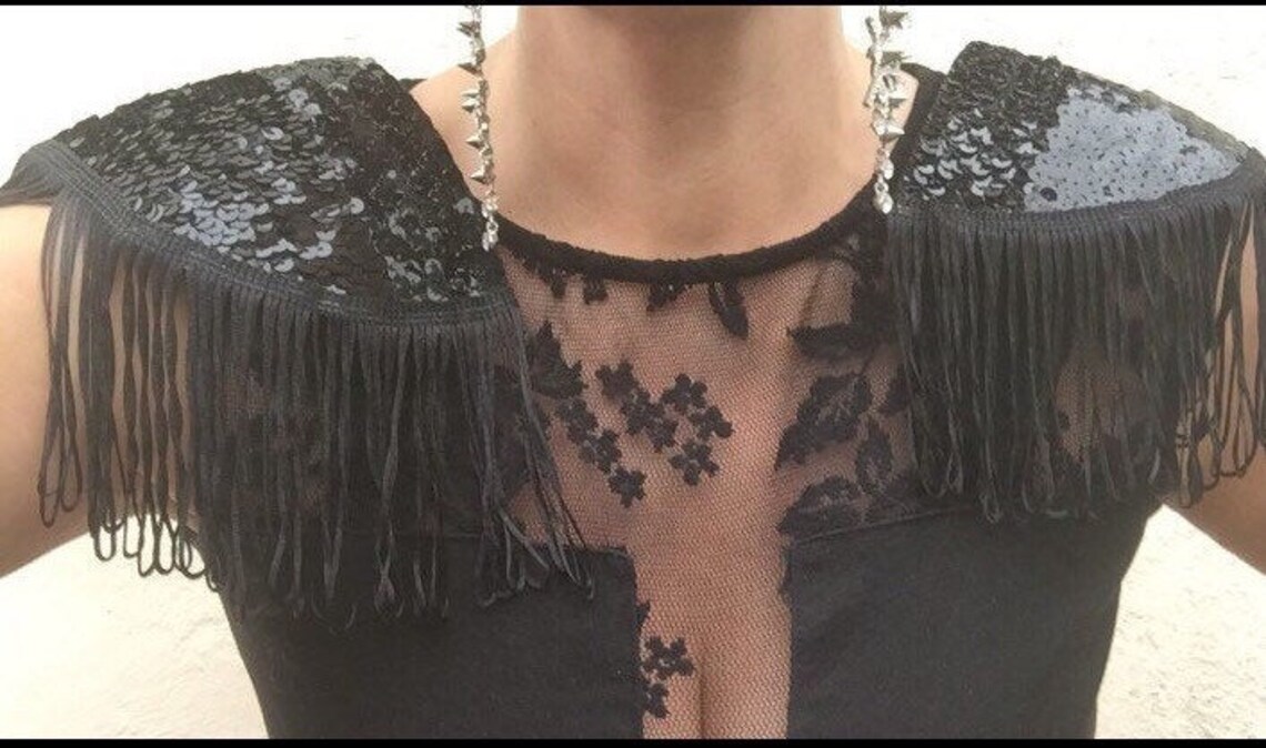 sequin shoulder pads