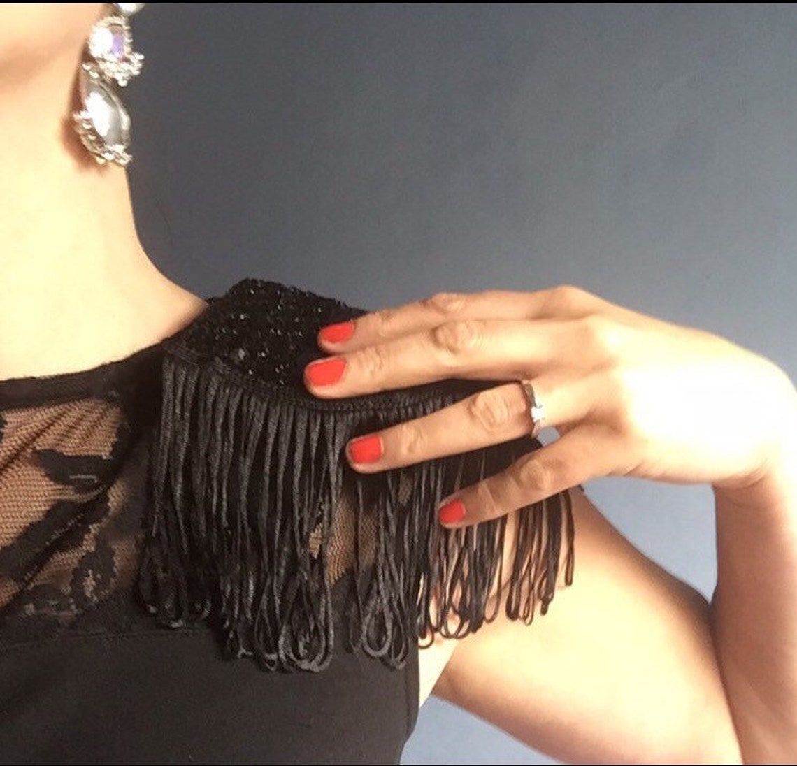 sequin shoulder pads