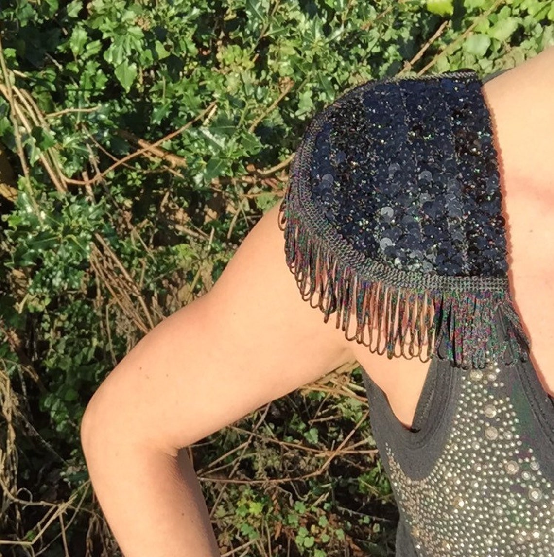 sequin shoulder pads