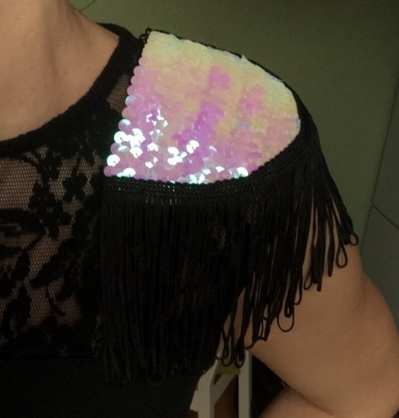 sequin shoulder pads