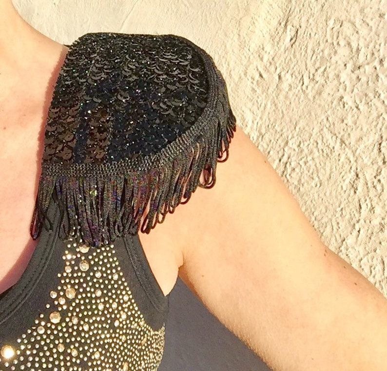 sequin shoulder pads