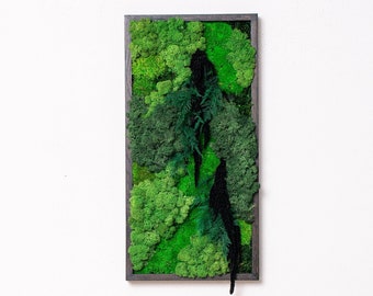 Hanging Moss Wall Decor Piece, Green Living Room Vertical Moss Wall Panel, Preserved Moss Wall Art Indoor Vertical Garden, Bio Art