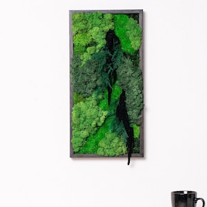 Hanging Moss Wall Decor Piece, Green Living Room Vertical Moss Wall Panel, Preserved Moss Wall Art Indoor Vertical Garden, Bio Art