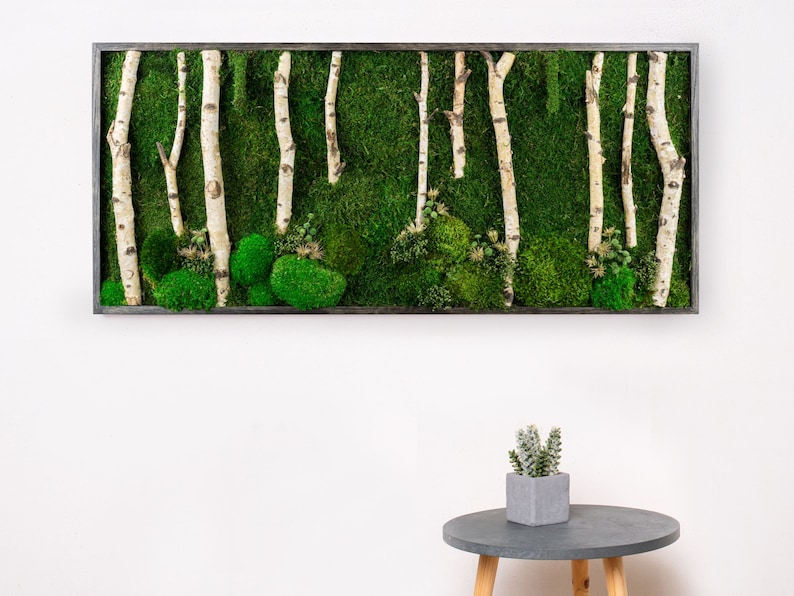 Delightful LED Lights Preserved Moss Wall Art Live Moss LED Home Décor Preserved Moss Lighted Framed Moss Wall Art Green Home Decoration Eko immagine 4