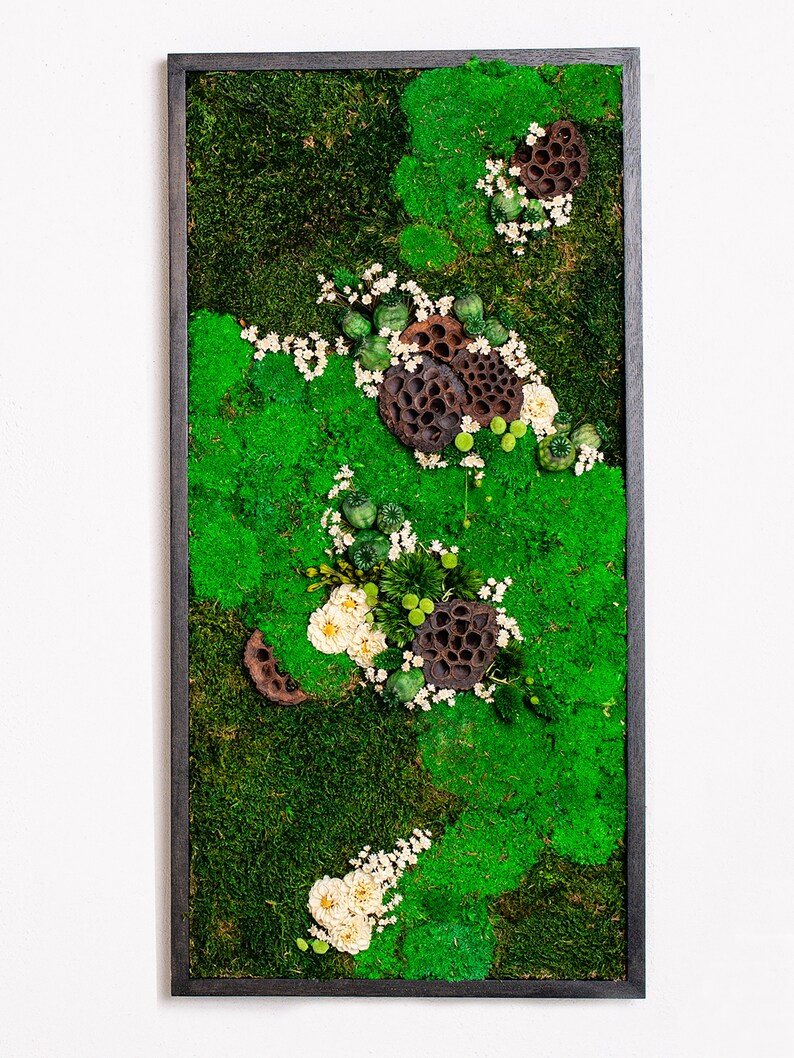 Moss Wall Art Green Wall Art Preserved Moss Wall Décor Framed Etsy