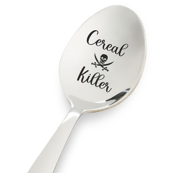 Funny Gift | Cereal Killer Engraved Spoon Gift For Birthday | Anniversary | Christmas Stocking Stuffer | Stainless Steel 7"Teaspoon