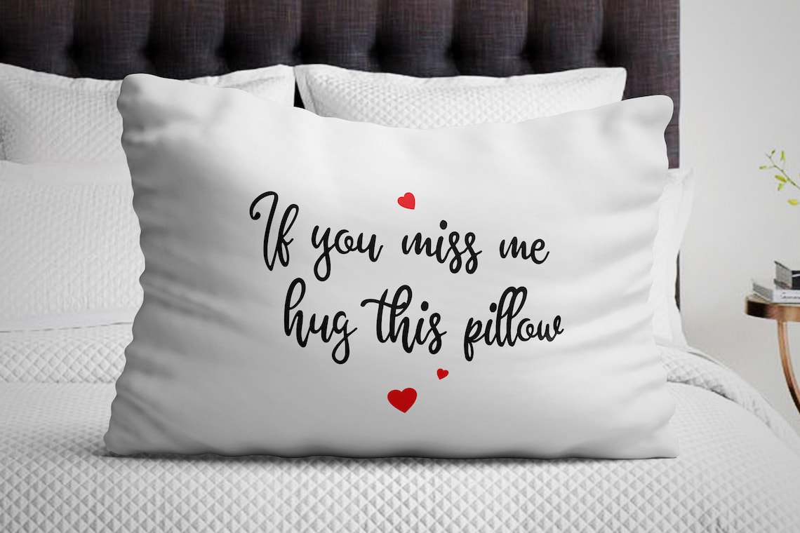 If You Miss Me Hug This Pillow Missing Gifts Long Distance Etsy