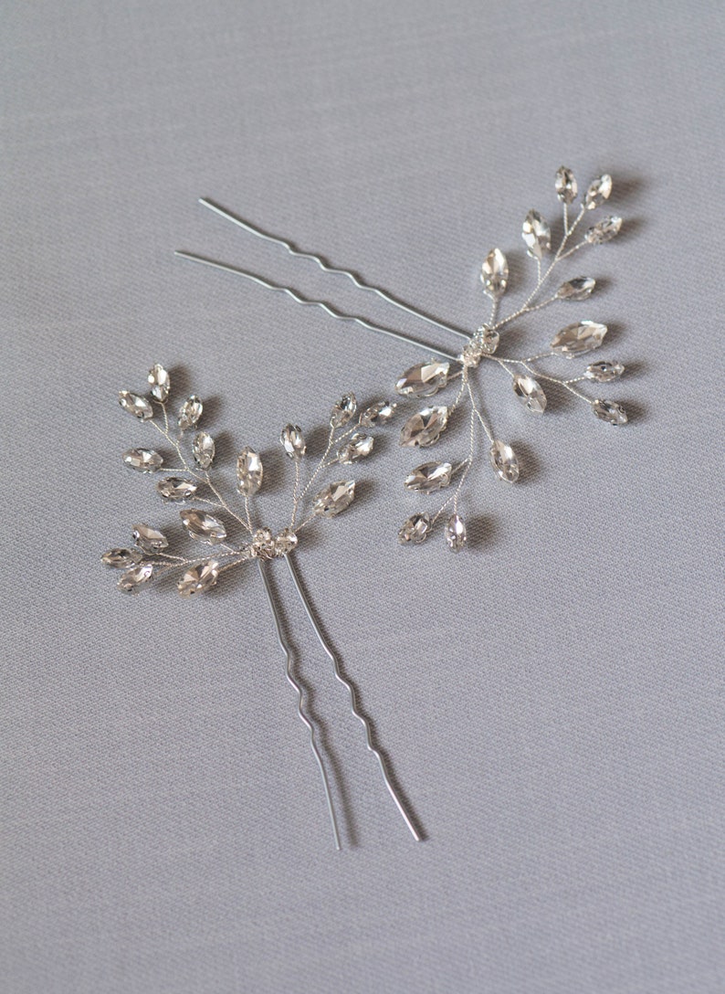 Wedding Crystal Hair Pins Art Deco Wedding Hair Pins Bridal Etsy