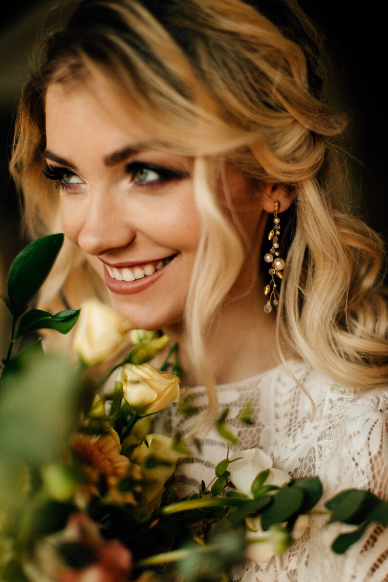 Boho Bridal Jewelry Boho Wedding Jewellery Wedding Earrings Etsy