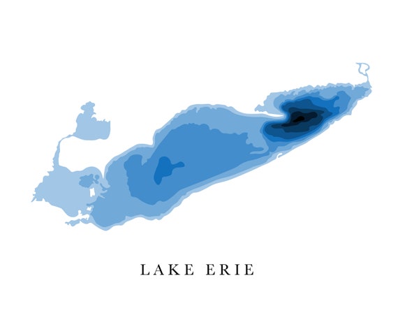 Lake Erie Depth Map Graphic Print - Il 570xN.2294069251 1syy