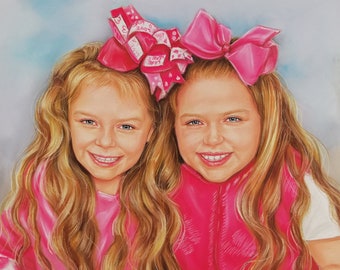 Retrato personalizado / Retrato de Photo Portrait painting Retrato infantil personalizado Retrato de familia Retrato de niños / Comisión de retratos