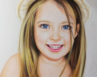 Retrato personalizado / Retrato a partir de una foto Pintura de retrato Retrato infantil personalizado Retrato familiar Retrato infantil / Pintado a mano Por encargo