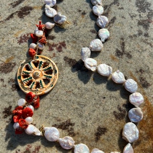 Collier sicilien, collier de perles, collier avec pendentif interchangeable, collier en céramique Caltagirone