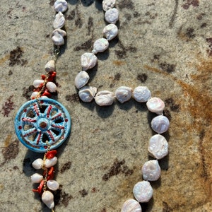 Collier sicilien, collier de perles, collier avec pendentif interchangeable, collier en céramique de Caltagirone