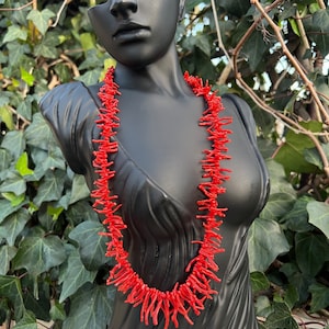 Mediterranean coral necklace with silver clasp
