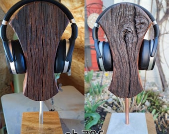 Weathered Old Oak Headphone Stand - SAMPLE -