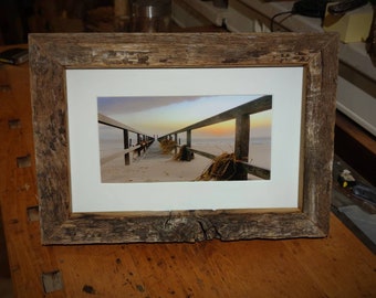 Picture frame made of weathered oak