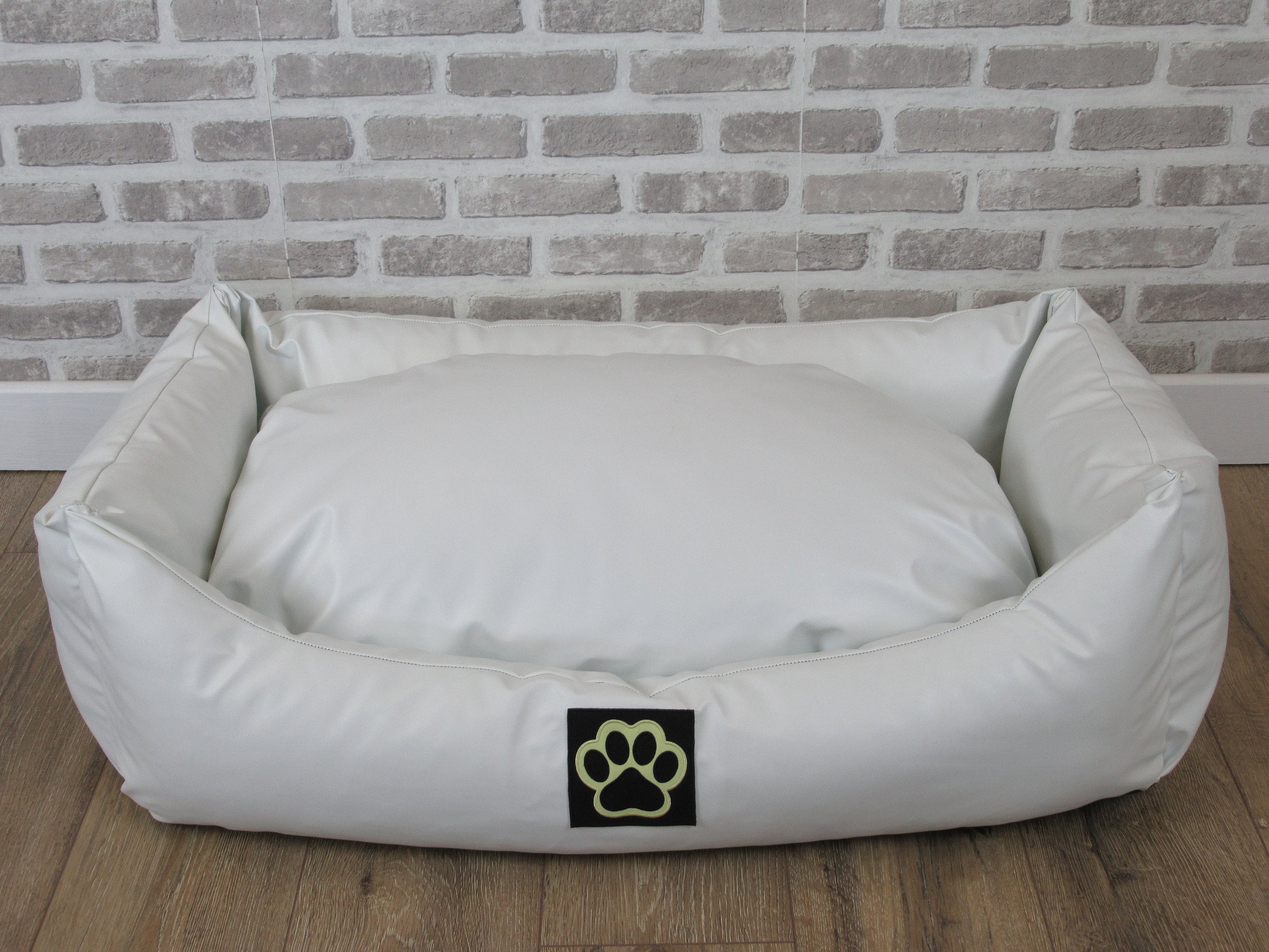 Ivory Faux Leather Dog Bed Etsy