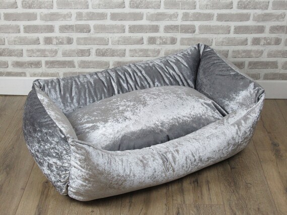 large grey dog bed