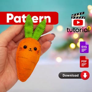 Felt Easter Bunny Carrot Ornament: DIY Pattern + Video (PDF)