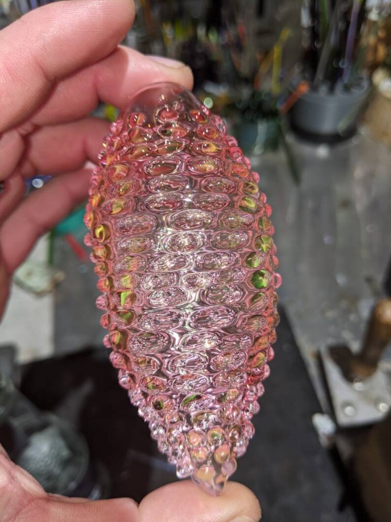 Gold fumed pine cone ornaments
