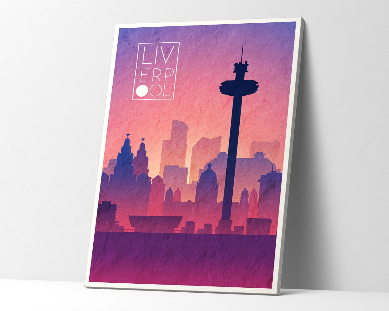 Print on Canvas LIVERPOOL England Day Skyline Wall Art Ready Etsy