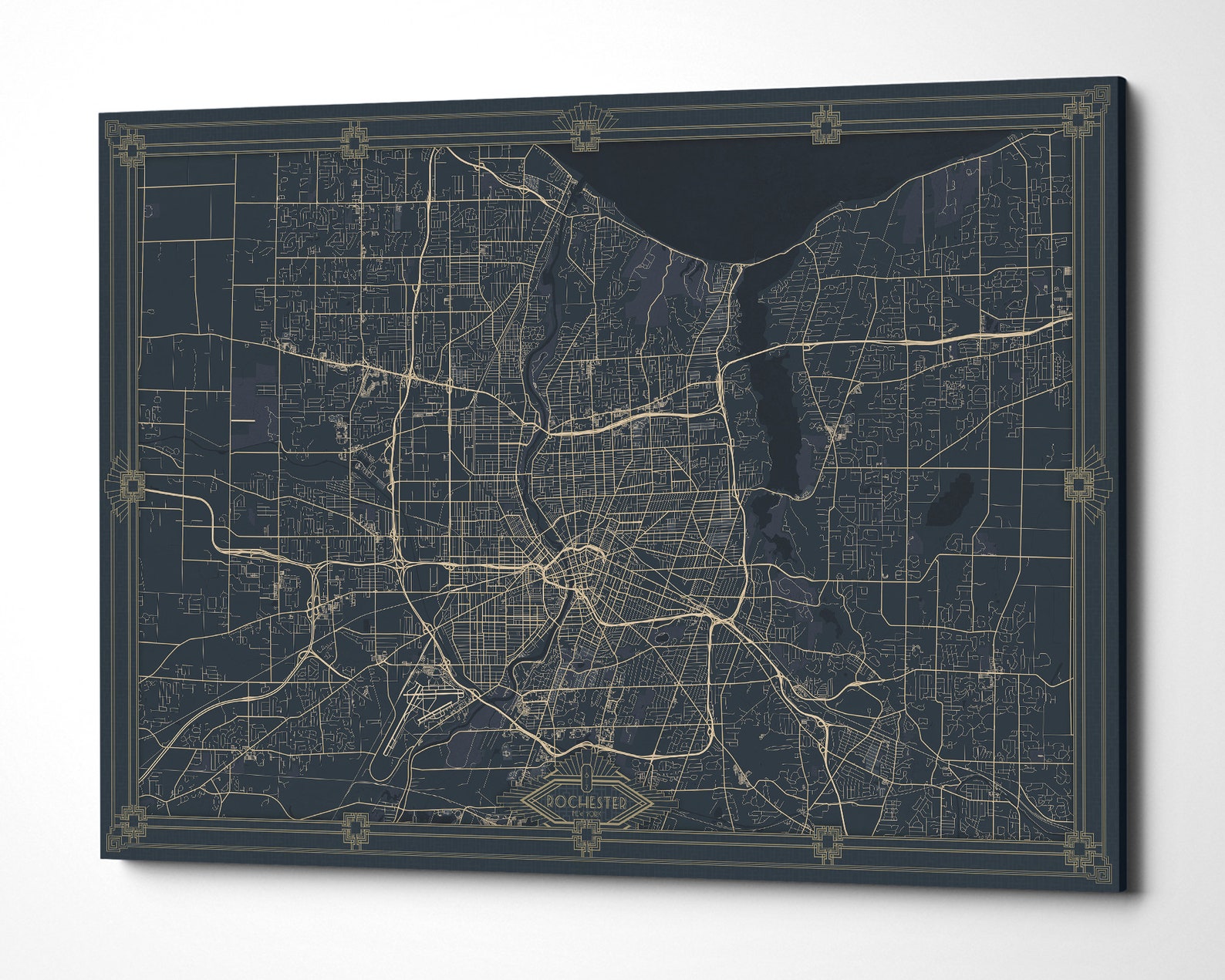 ROCHESTER New York Canvas Print Map Wall Art Canvas City Map | Etsy