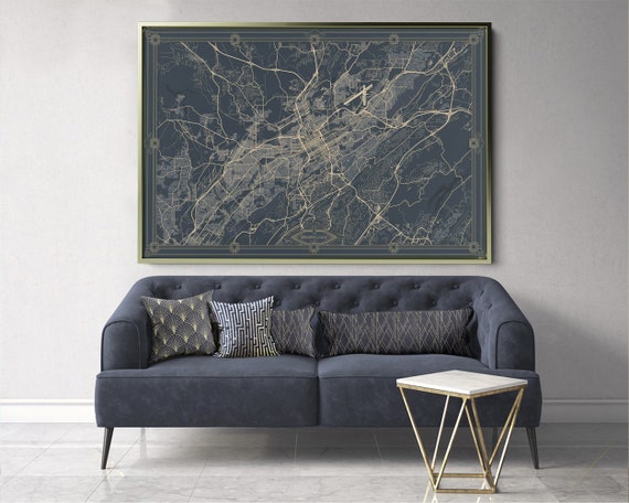 BIRMINGHAM Alabama Framed Canvas Map Print Retro Style Floating Frame Wall Art Ready to Hang White Floater Frame Beige Green Tan Retro Map BIRMINGHAM Alabama Framed Canvas Map Print Retro Style Floating Frame Wall Art Ready to Hang White Floater Frame Beige Green Tan Retro Map