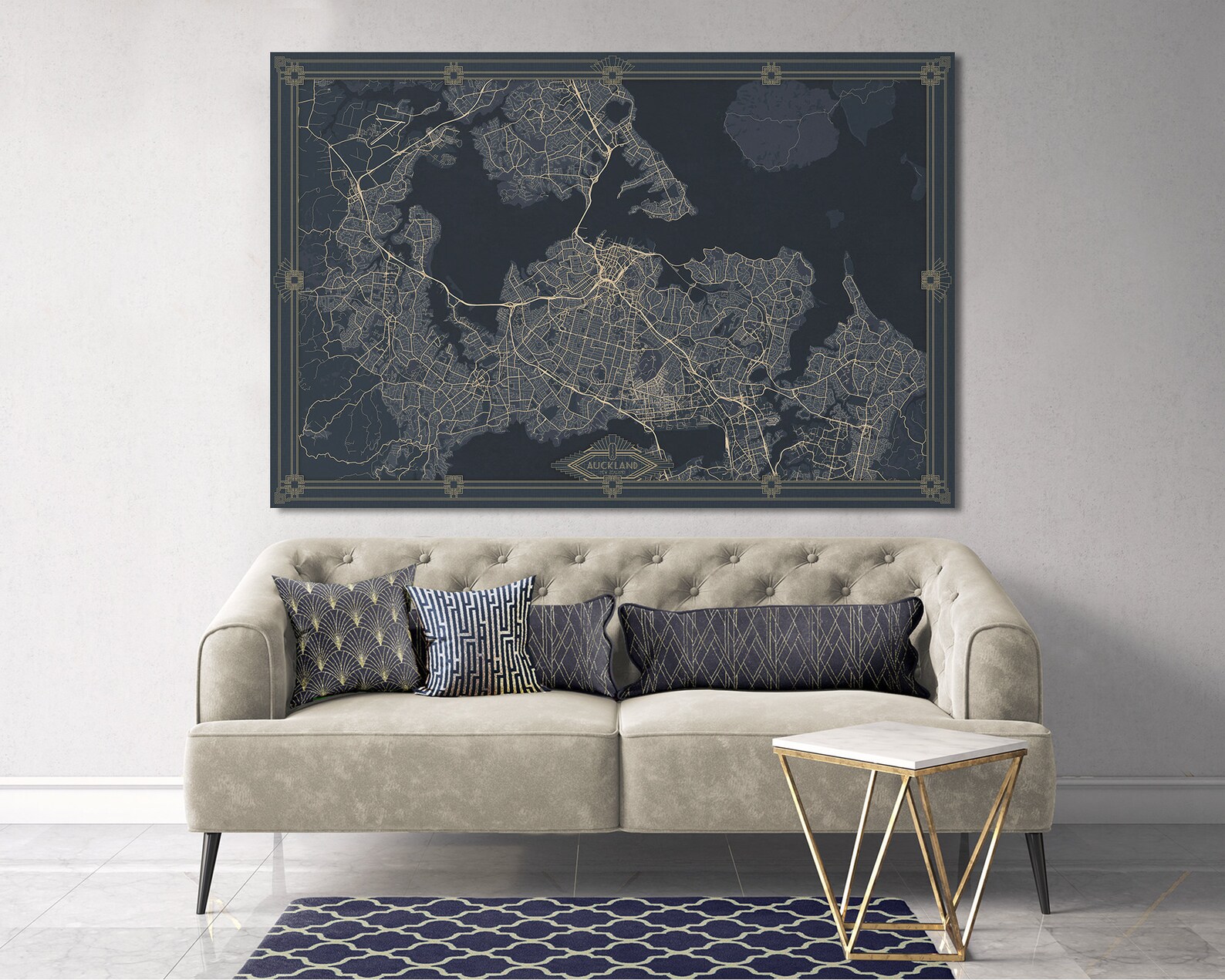 AUCKLAND New Zealand Canvas Print Wall Art Canvas City Map | Etsy