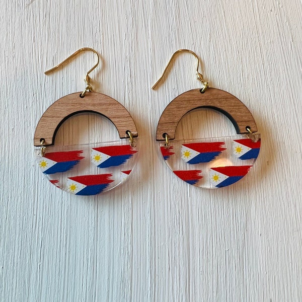 Earrings, Philippines flag earrings, flag earrings, cultural