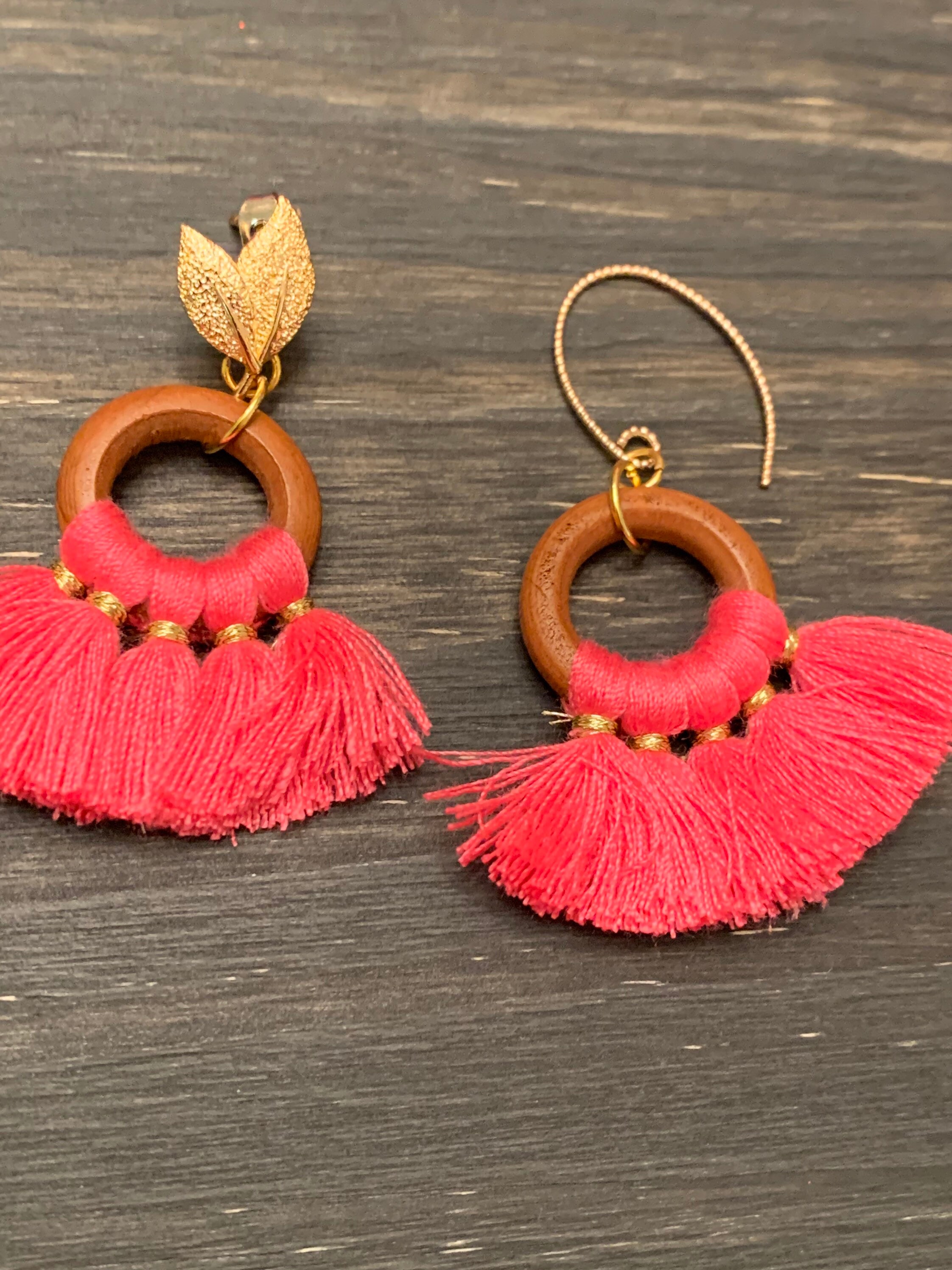 Tassel Earrings Boho Jewelry Boho Style Wood Tassels Etsy UK