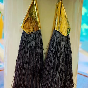 Tassel earrings, silk earrings, silk tassels, fringed tassel earrings