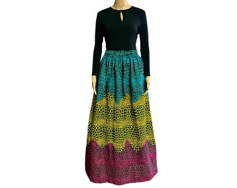 Jupe longue, jupe femme, jupe longue Ankara, jupe longue africaine, jupe africaine, cadeau pour elle