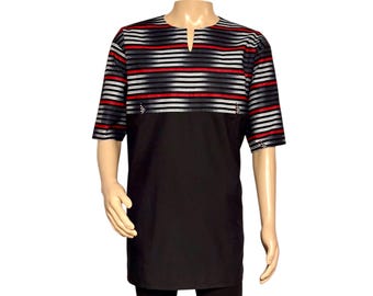 Handmade African Print Men’s Shirt, Authentic African Wax Print Dashiki Shirt, Unique African Print Men’s Top, African Print Men’s Shirt