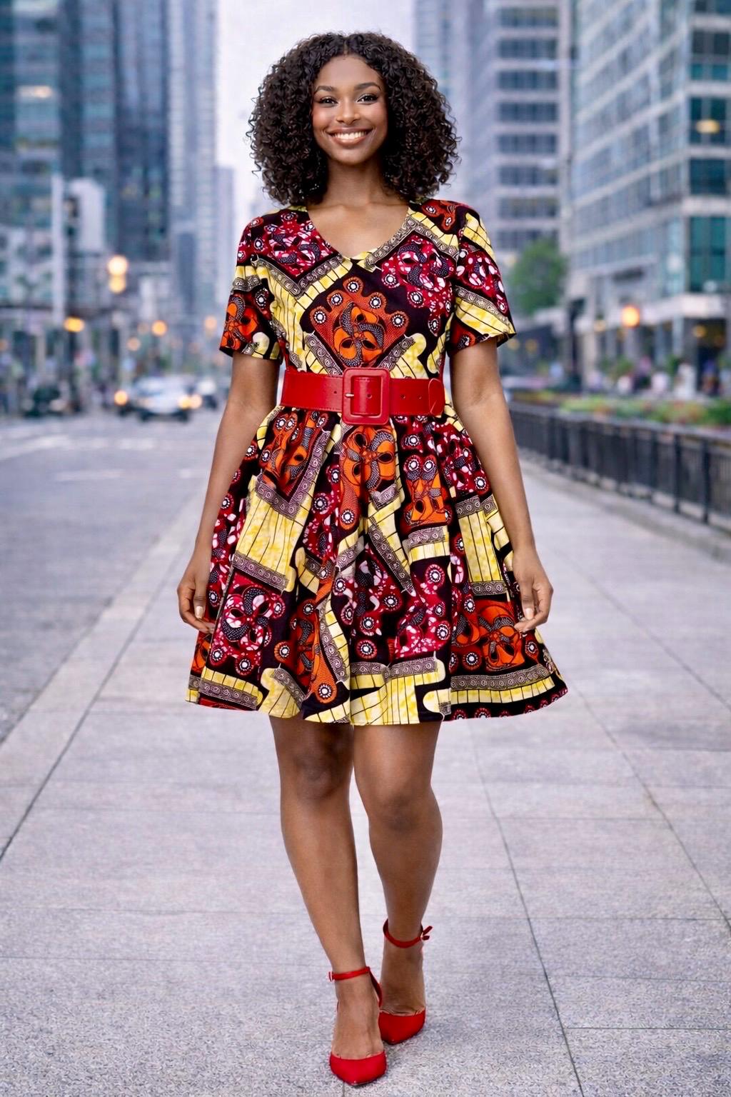ankara flare dress styles By Debra Girls Ali Black/White Boucle Cap Sleeve Box Pleat Dress Black/White / Juniors/Women 1 main image 0