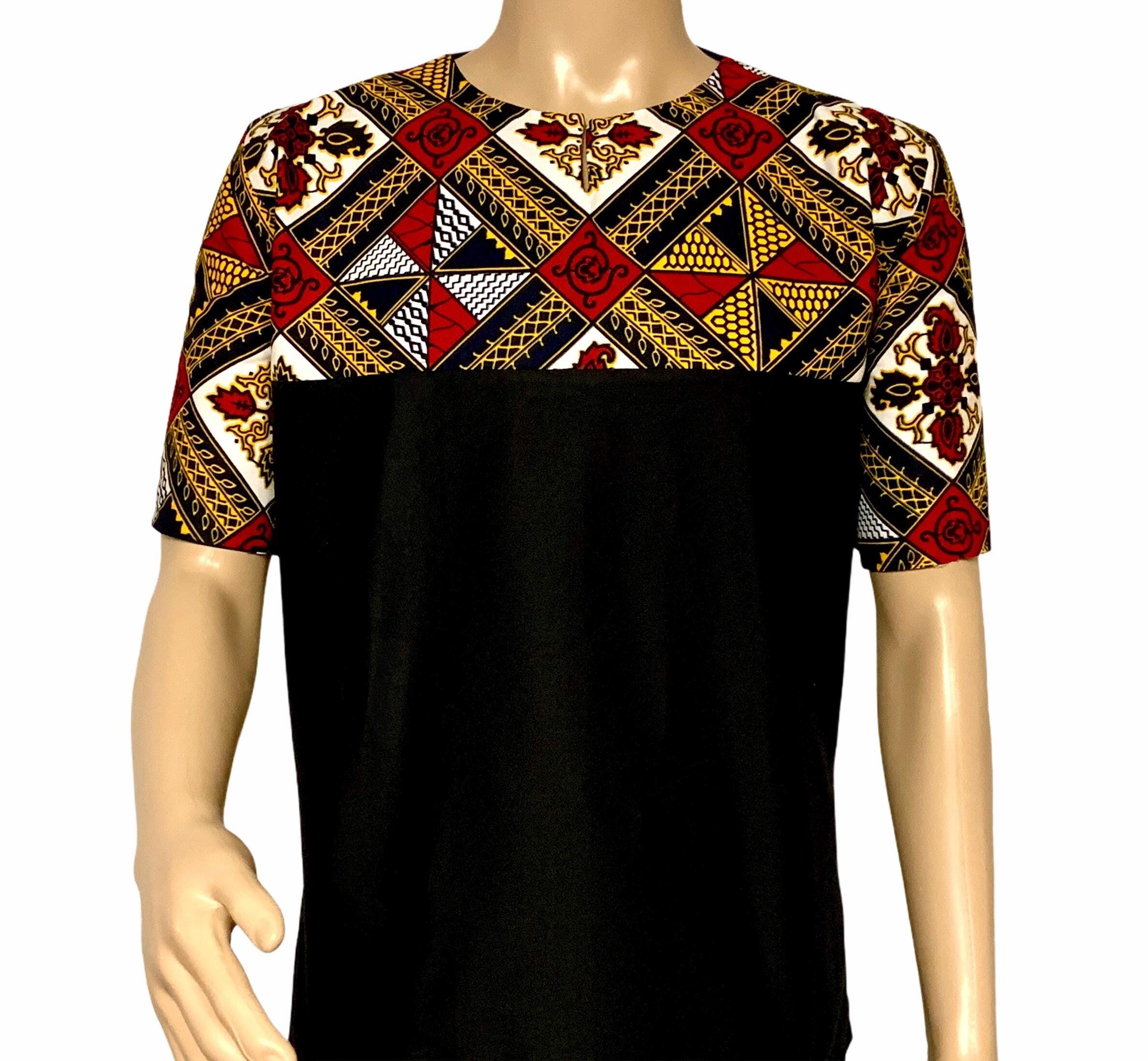 Handmade African Print Men’s Shirt, Authentic African Wax Print Dashiki Shirt, Unique African Print Men’s Top, African Print Men’s Shirt