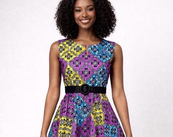 African Print Fit and Flare Dress, Traditional Gown - Etsy African Print Fit and Flare Dress, Traditional Gown - Etsy