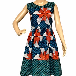Vibrant Fit And Flare Ankara Print Dress, Authentic African Print Dress , African Print Fit And Flare Dress
