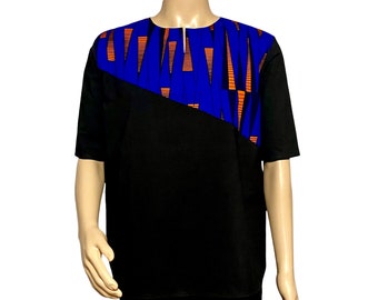 Handmade African Print Men’s Shirt, Authentic African Wax Print Dashiki Shirt, Unique African Print Men’s Top, African Print Men’s Shirt