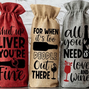 Funny Quotes Wine Gift Bag/Housewarming/ Hostess Gift,/Congratulations/Wedding gift/Great gift