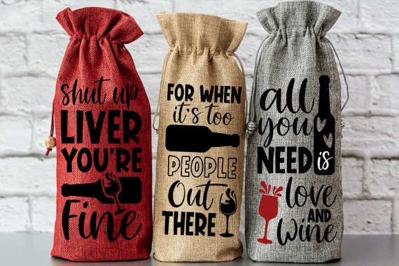 Borsa Portavino In Iuta Con Scritta 'Congratulazioni Per Il Nuovo Lavoro' – Regalo Per Colleghi E Amici – 14x34 Cm
