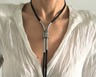 Long Necklace, Statement Necklace, Women Necklace , Pendant necklace, Black Classic Jewelry, Womens Gift, Elegant Necklace, Stylish Necklace